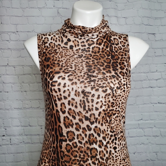My Beloved Leopard Animal Print Tunic Mini Dress Size S - Picture 2 of 8